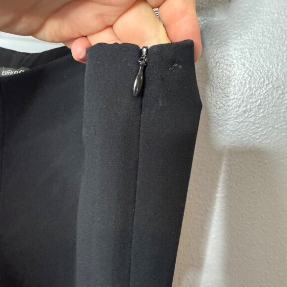 EILEEN FISHER black side zipper woven straight leg pants size 10 - Picture 2 of 7